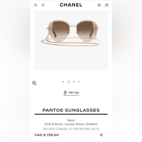 Timeless CHANEL sunglasses with chain,authentic. Sold out out everywhere. - Picture 3 of 12